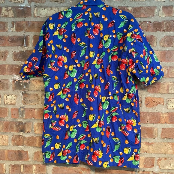 Vintage men’s short sleeve button up tropical shirt with shell motif Acapulco - Picture 4 of 5